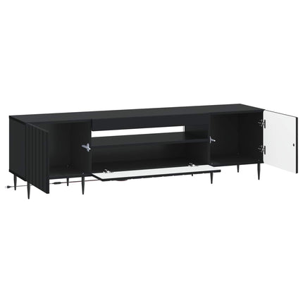 LED TV-skab Sort Konstrueret træ