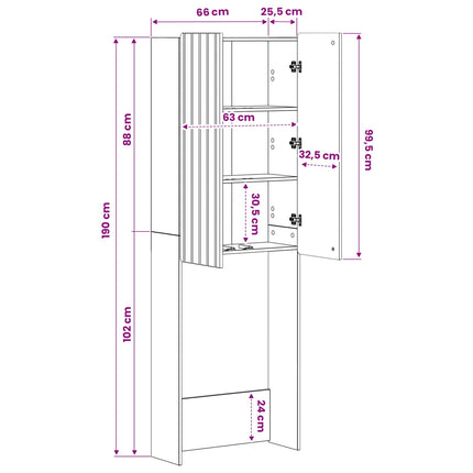 Toilet Skab ZWOLLE Gammelt træ 66 x 25,5 x 190 cm