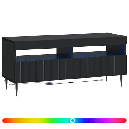 LED TV-skab Sort Konstrueret træ