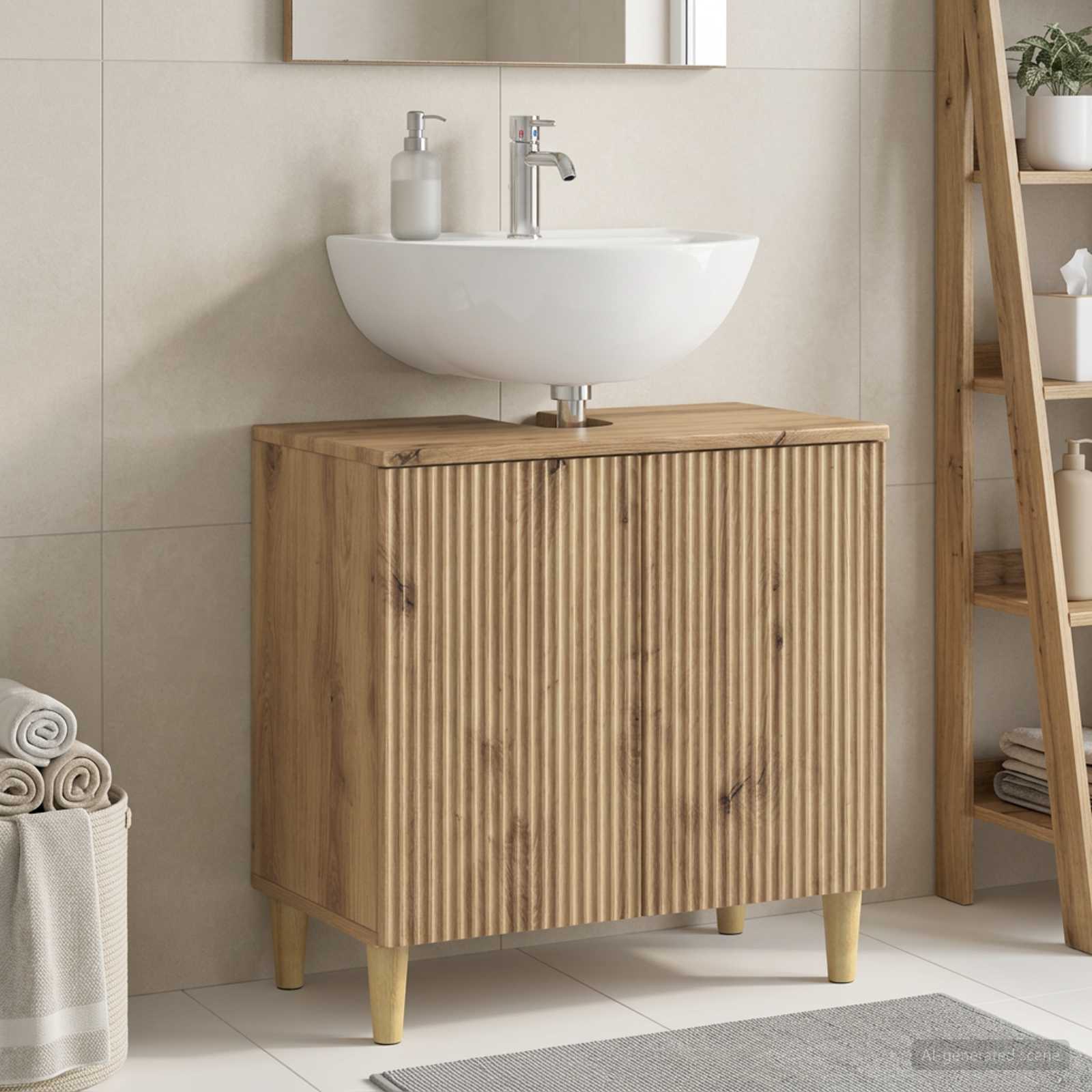 vidaXL Badeværelsesskabsunder ARNHEM Artisan-eg 59,5 x 31,5 x 59 cm