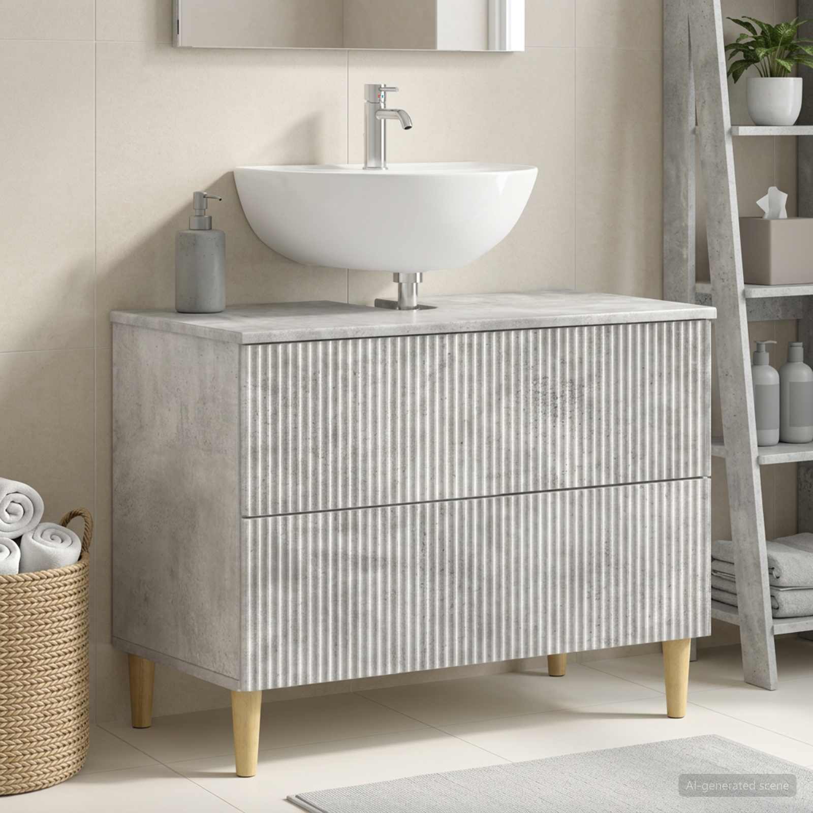 Badevrelsesskabsunder ARNHEM Betongr 82 x 41 x 59 cm