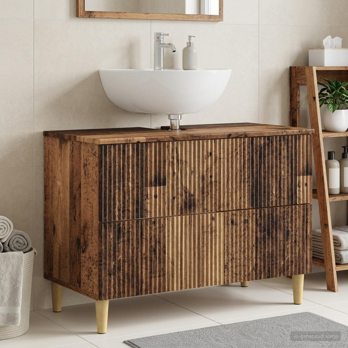 Badevrelsesskabsunder ARNHEM Gammelt tr 82 x 41 x 59 cm