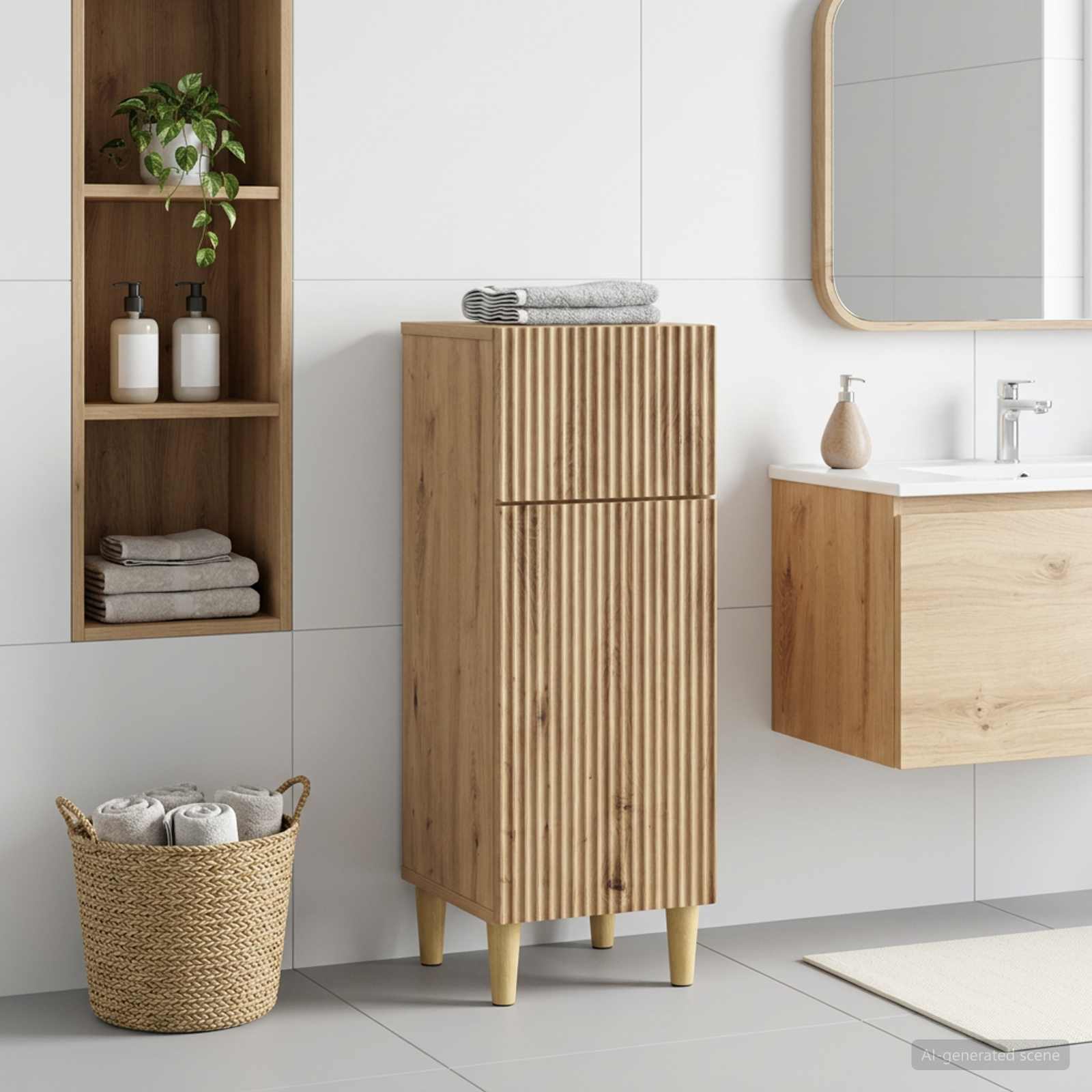 vidaXL Badeværelse Opbevaringsskab ARNHEM Artisan-eg 30 x 31 x 80 cm