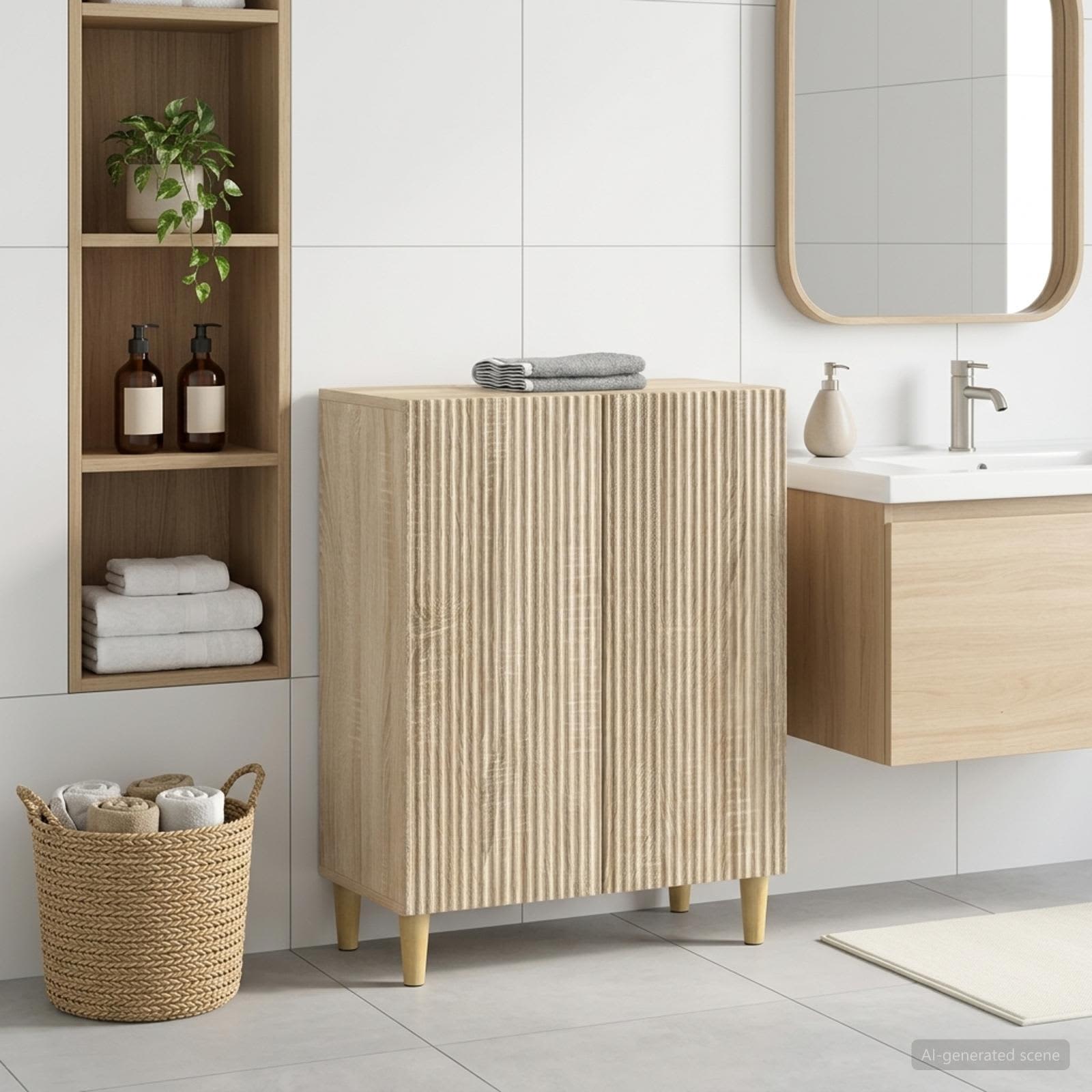 vidaXL Badeværelse Opbevaringsskab ARNHEM Sonoma-eg 59,5 x 31 x 80 cm