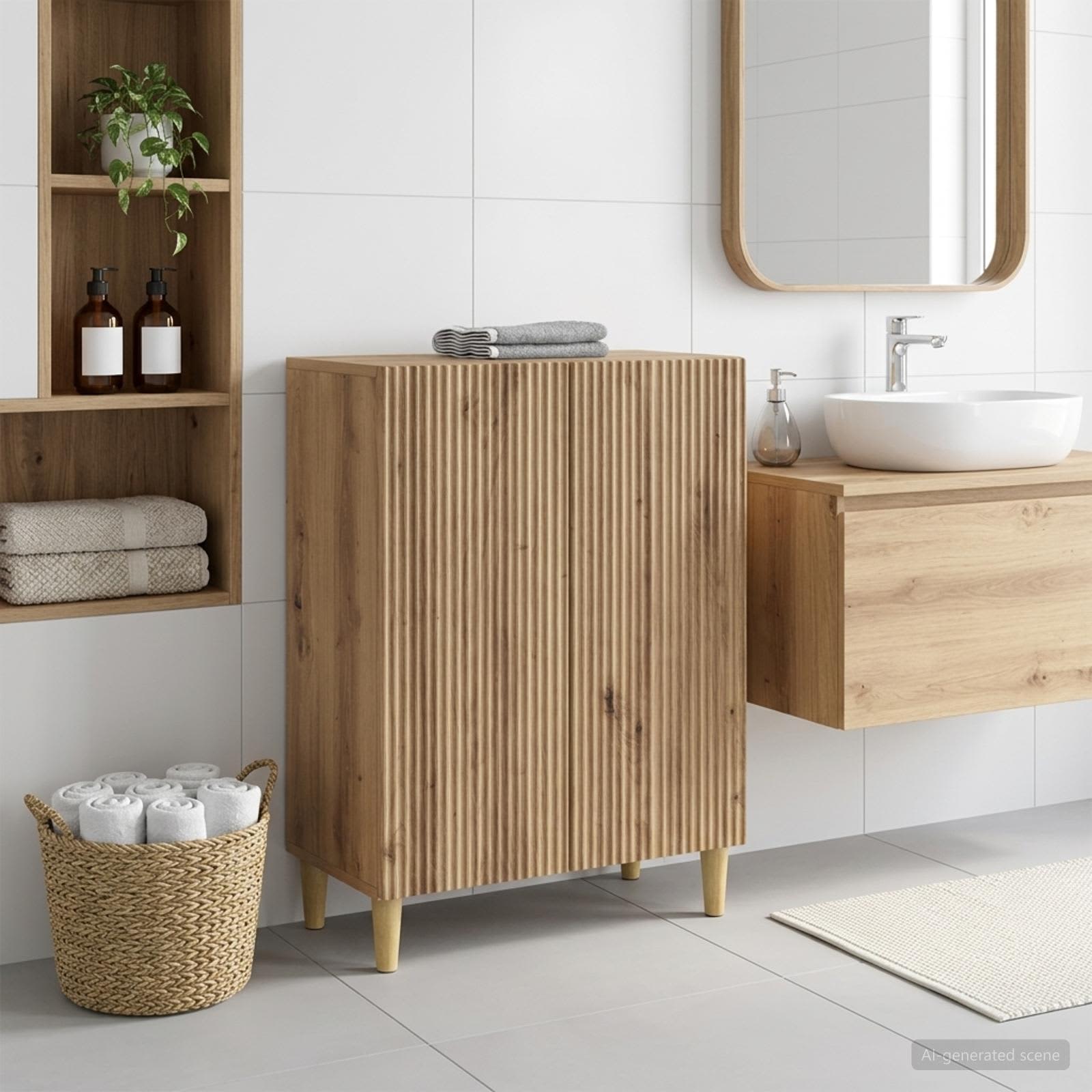 vidaXL Badeværelse Opbevaringsskab ARNHEM Artisan-eg 59,5 x 31 x 80 cm
