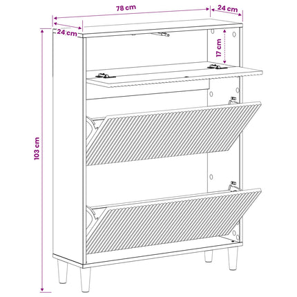 Sko skab ARNHEM 78 x 24 x 103 cm Konstrueret træ Hvid