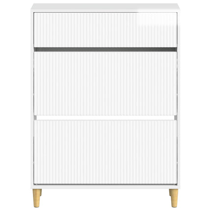 Sko skab ARNHEM 78 x 24 x 103 cm Konstrueret træ Hvid højglans