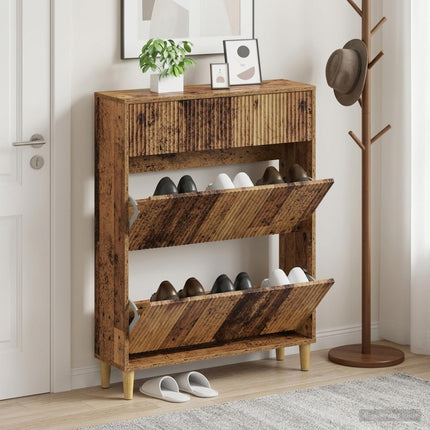 Sko skab ARNHEM 78 x 24 x 103 cm Konstrueret træ Gammelt træ