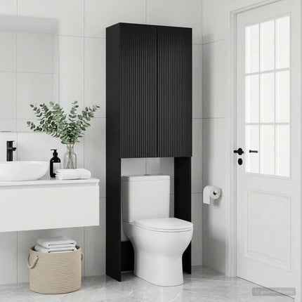 Toilet Skab ARNHEM Sort 66 x 25,5 x 190 cm Konstrueret træ