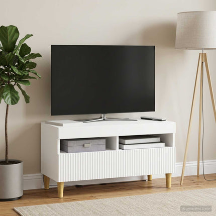 LED TV-skab Hvid Konstrueret træ