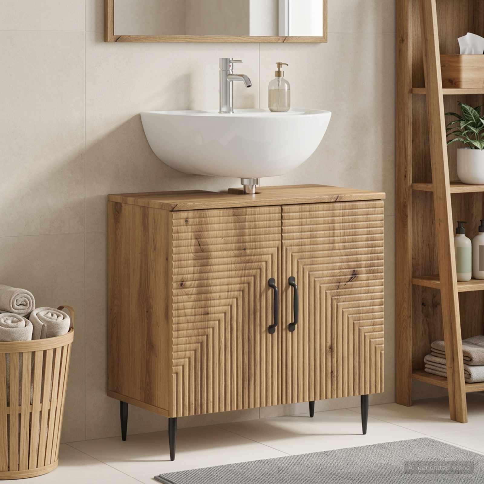 vidaXL Badeværelsesskabsunder HAARLEM Artisan-eg 59,5 x 31,5 x 59 cm