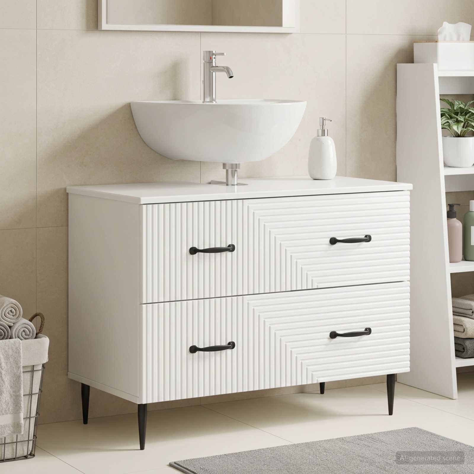Badevrelsesskabsunder HAARLEM Hvid hjglans 82 x 41 x 58,5 cm