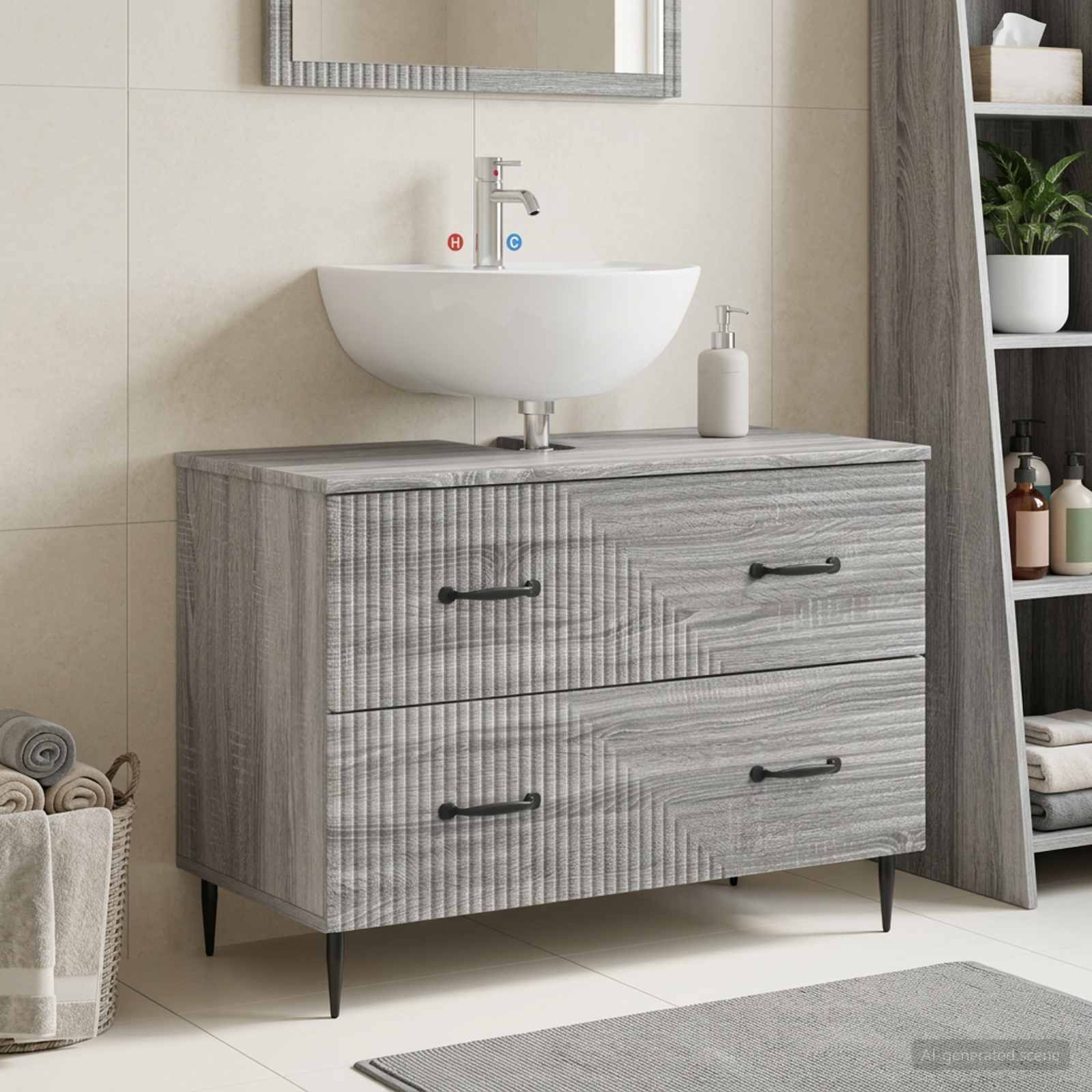 Badevrelsesskabsunder HAARLEM Gr Sonoma 82 x 41 x 58,5 cm