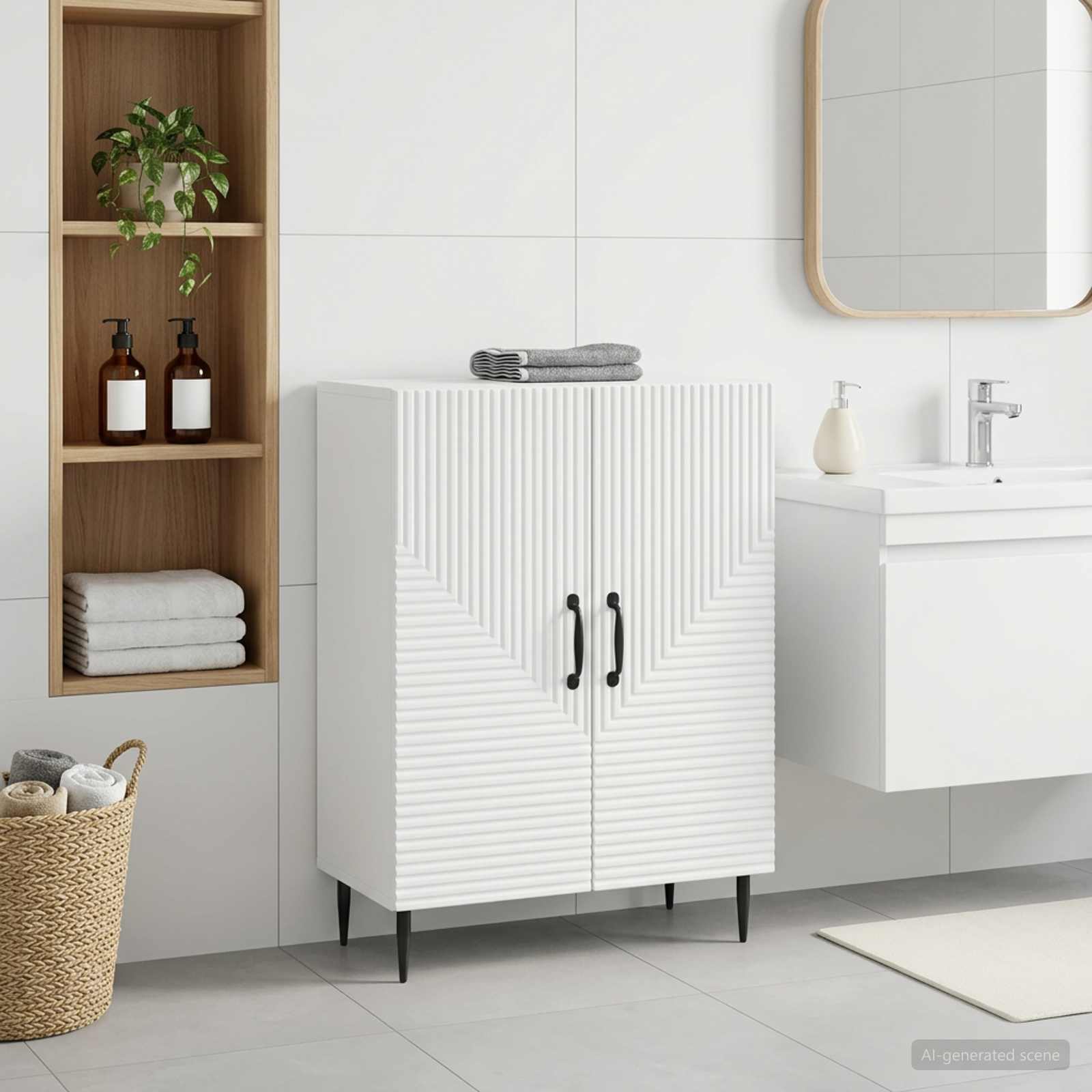 vidaXL Badeværelse Opbevaringsskab HAARLEM Hvid 59,5 x 31 x 80 cm