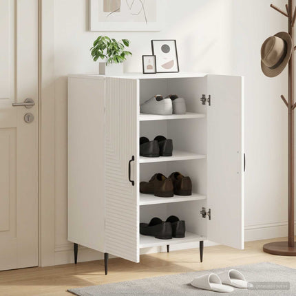 Sko skab HAARLEM 59,5 x 39,5 x 89,5 cm Konstrueret træ Hvid