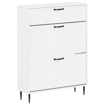 Sko skab HAARLEM 78 x 24 x 103 cm Konstrueret træ Hvid