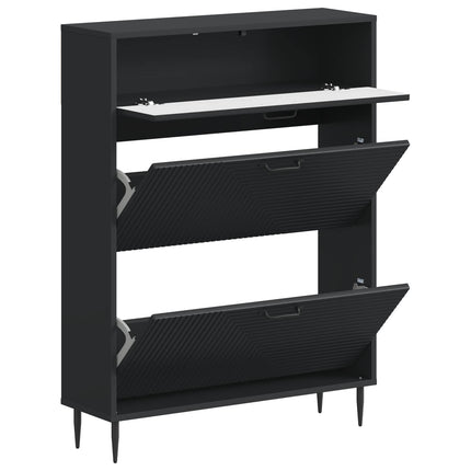 Sko skab HAARLEM 78 x 24 x 103 cm Konstrueret træ Sort
