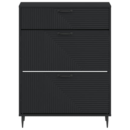 Sko skab HAARLEM 78 x 24 x 103 cm Konstrueret træ Sort