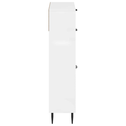 Sko skab HAARLEM 78 x 24 x 103 cm Konstrueret træ Hvid højglans