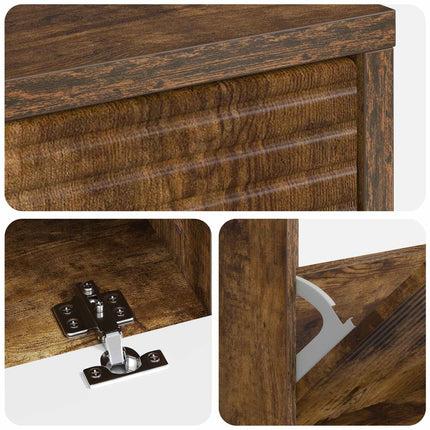 Sko skab HAARLEM 78 x 24 x 103 cm Konstrueret træ Røget eg