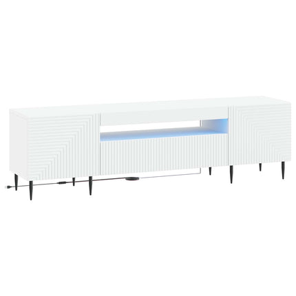 LED TV-skab Hvid Konstrueret træ