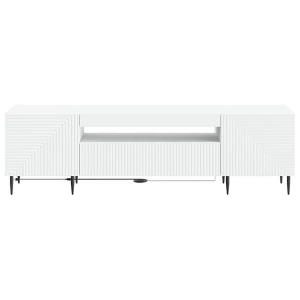 LED TV-skab Hvid Konstrueret træ