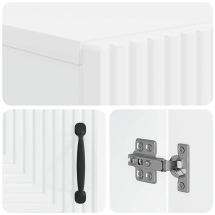 Toilet Skab HAARLEM Hvid 66 x 25,5 x 190 cm Konstrueret træ