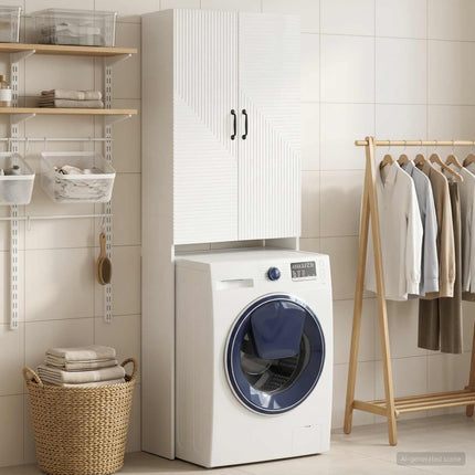 Toilet Skab HAARLEM Hvid højglans 66 x 25,5 x 190 cm