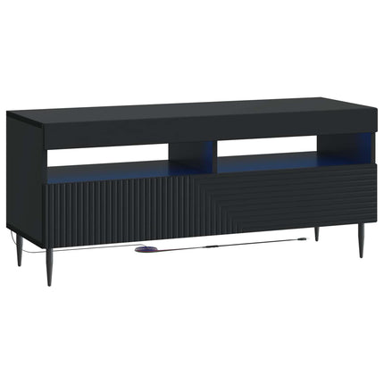 LED TV-skab Sort Konstrueret træ