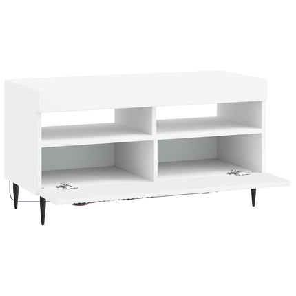 LED TV-skab Hvid Konstrueret træ