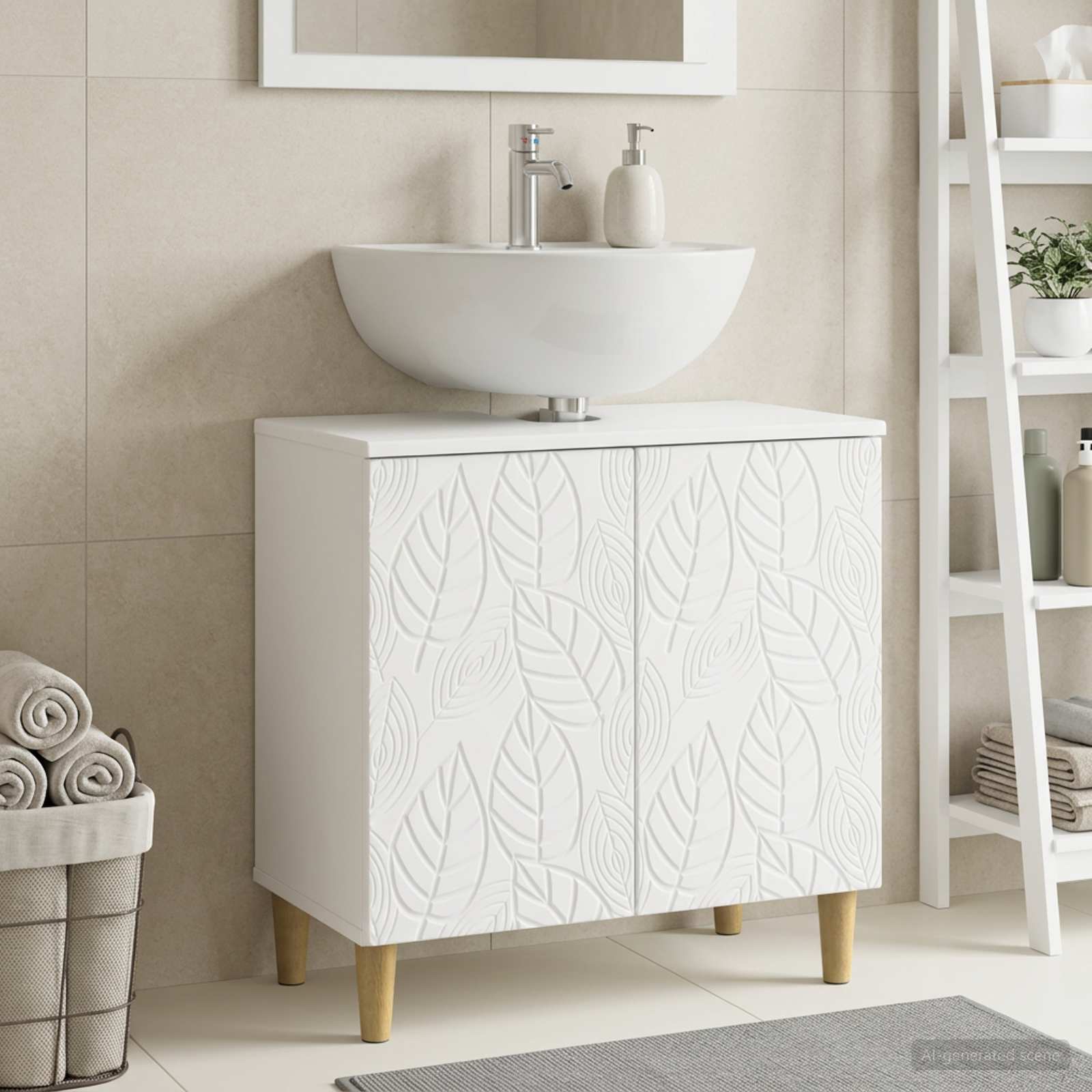 vidaXL Badeværelsesskabsunder DELFT Hvid 59,5 x 31,5 x 59 cm