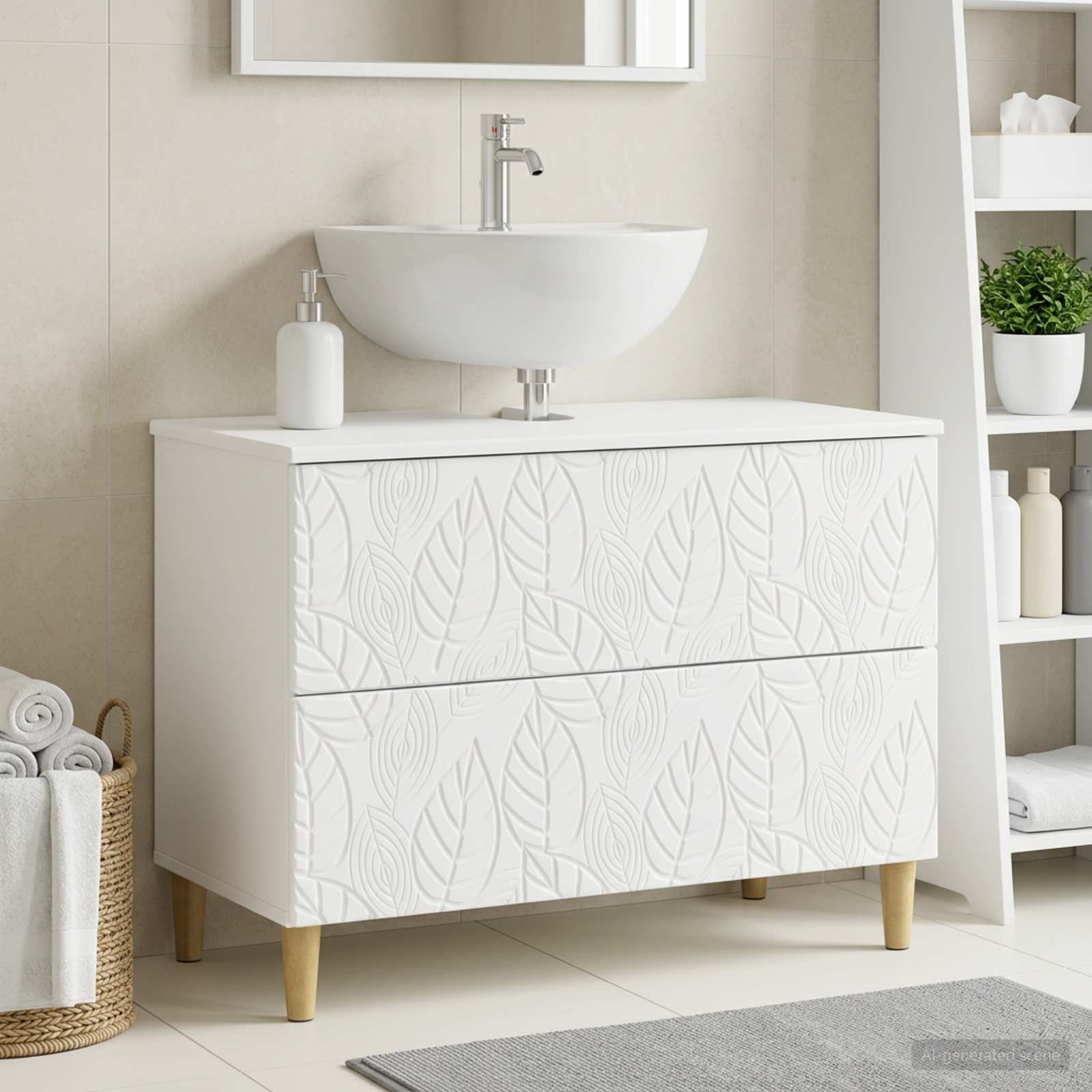 Badevrelsesskabsunder DELFT Hvid 82 x 41 x 59 cm