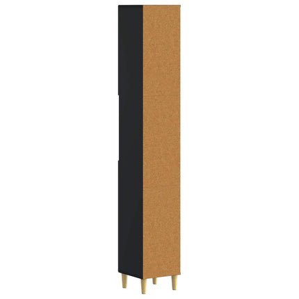 Badeværelsesskab med Åben Hylde DELFT Sort 30 x 31 x 190 cm