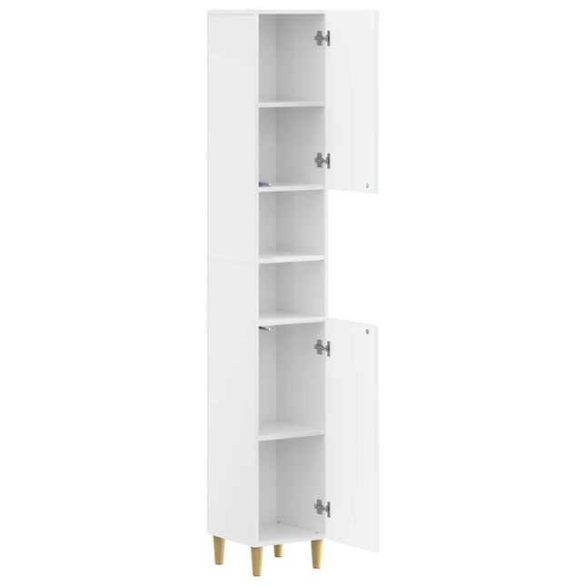 Badeværelsesskab med Åben Hylde DELFT Hvid højglans