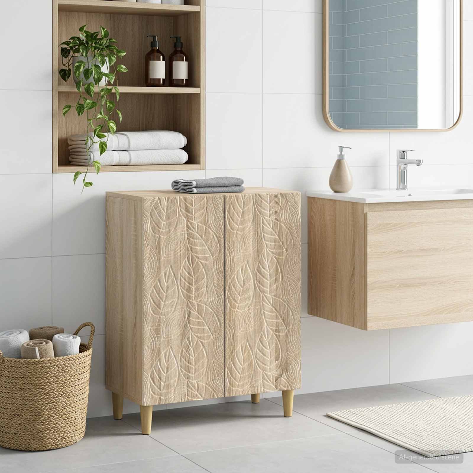 vidaXL Badeværelse Opbevaringsskab DELFT Sonoma-eg 59,5 x 31 x 80 cm