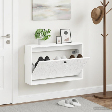 Vægmonteret Skoskab DELFT 71 x 17 x 43 cm Konstrueret træ Hvid