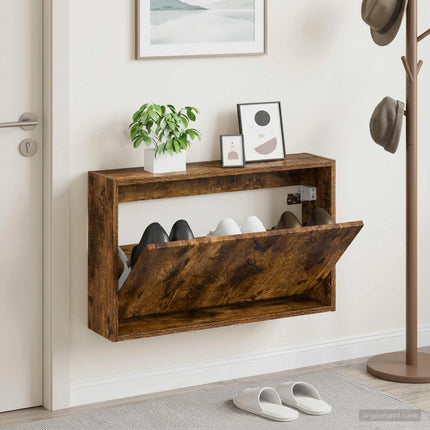 Vægmonteret Skoskab DELFT 71 x 17 x 43 cm Konstrueret træ