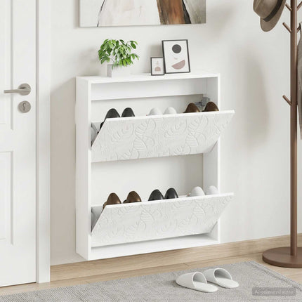 Vægmonteret Skoskab DELFT 71 x 17 x 86 cm Konstrueret træ Hvid