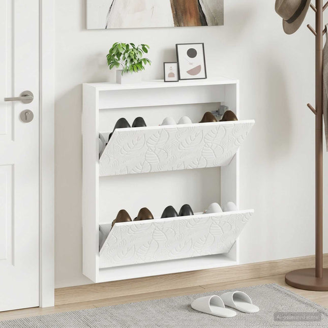 Vægmonteret Skoskab DELFT 71 x 17 x 86 cm Konstrueret træ Hvid