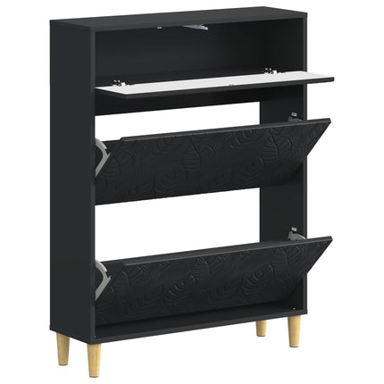 Sko skab DELFT 78 x 24 x 103 cm Konstrueret træ Sort