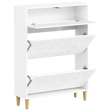 Sko skab DELFT 78 x 24 x 103 cm Konstrueret træ Hvid højglans