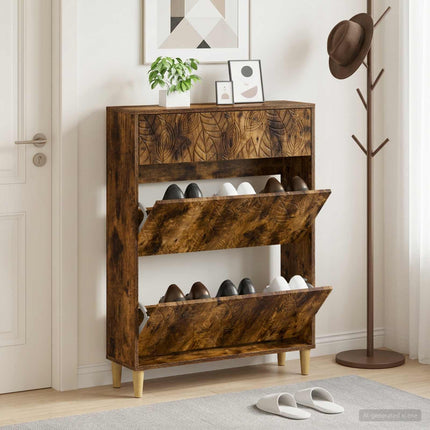 Sko skab DELFT 78 x 24 x 103 cm Konstrueret træ Røget eg