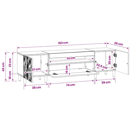 LED TV-skab Sonoma-eg Konstrueret træ