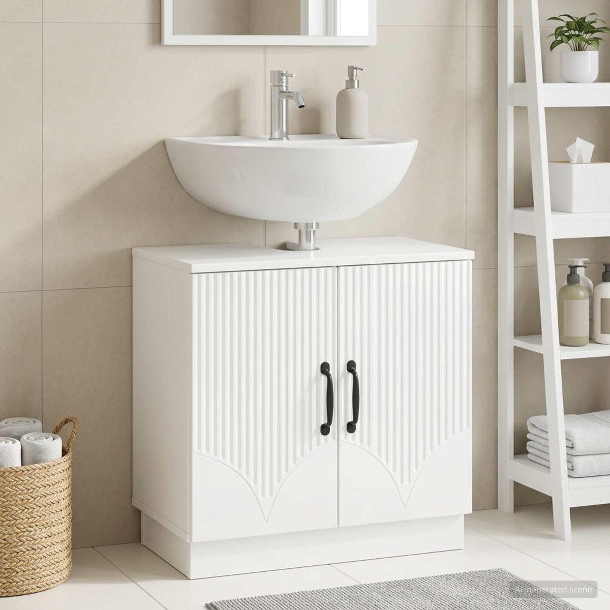 Badevrelsesskabsunder HOORN Hvid hjglans 59,5 x 31,5 x 56 cm