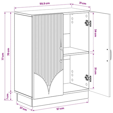 Badeværelse Opbevaringsskab HOORN Grå Sonoma 59,5 x 31 x 77 cm