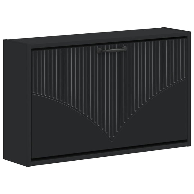 Vægmonteret Skoskab HOORN 71 x 17 x 43 cm Konstrueret træ Sort