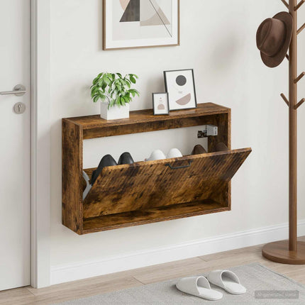 Vægmonteret Skoskab HOORN 71 x 17 x 43 cm Konstrueret træ