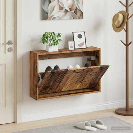Vægmonteret Skoskab HOORN 71 x 17 x 43 cm Konstrueret træ