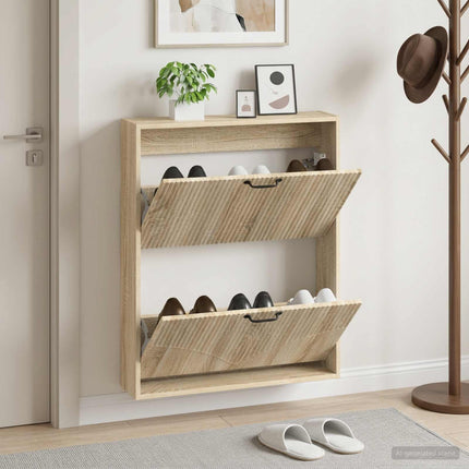 Vægmonteret Skoskab HOORN 71 x 17 x 86 cm Konstrueret træ