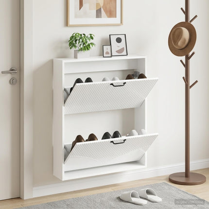 Vægmonteret Skoskab HOORN 71 x 17 x 86 cm Konstrueret træ
